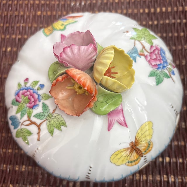 Herend Candy Dish in the Queen Victoria pattern.company's most famous and classic design featuring hand painted stylized...