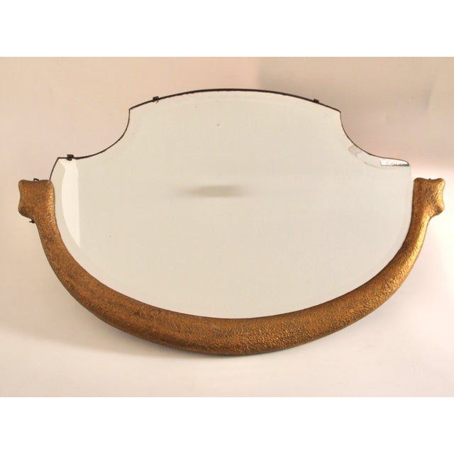 1930s Vintage French Art Deco Golden Mirror, 1930s For Sale - Image 5 of 8