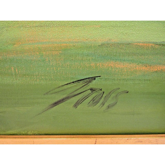 Original David Gross Signed and Framed Landscape Painting Titled "Green Country" For Sale In Miami - Image 6 of 10