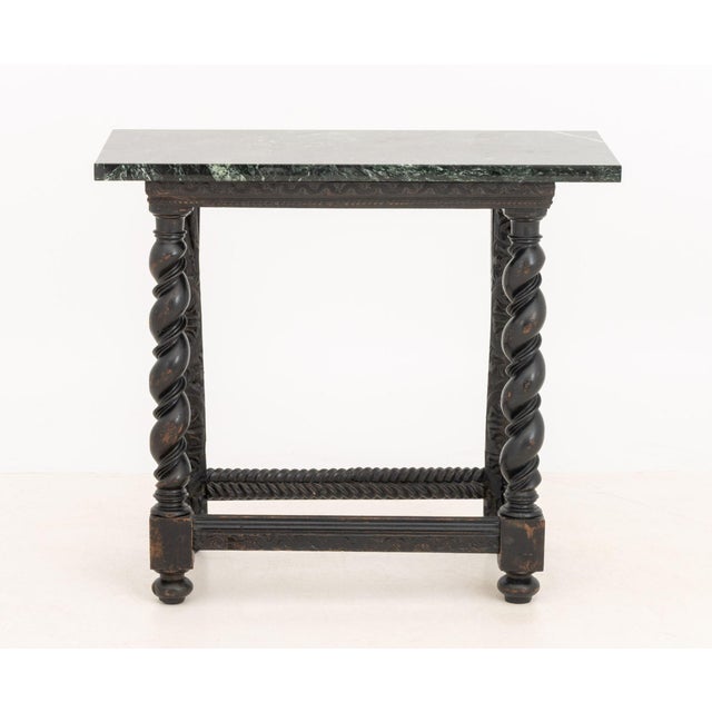 Wood Flemish Ebonized and Carved Wood Console Table For Sale - Image 7 of 7