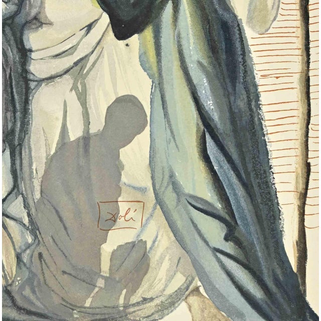 Third planet - "The Divine Comedy" - Song 14 - Purgatory is a woodcut print realized in 1963 for a series illustrating the...