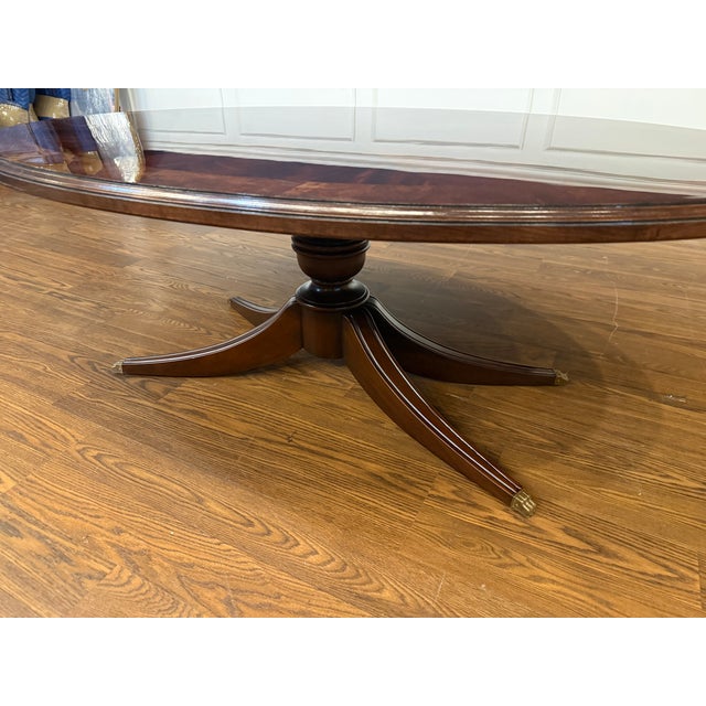Traditional Oval Mahogany Cocktail Table by Leighton Hall - Showroom Sample For Sale - Image 10 of 14