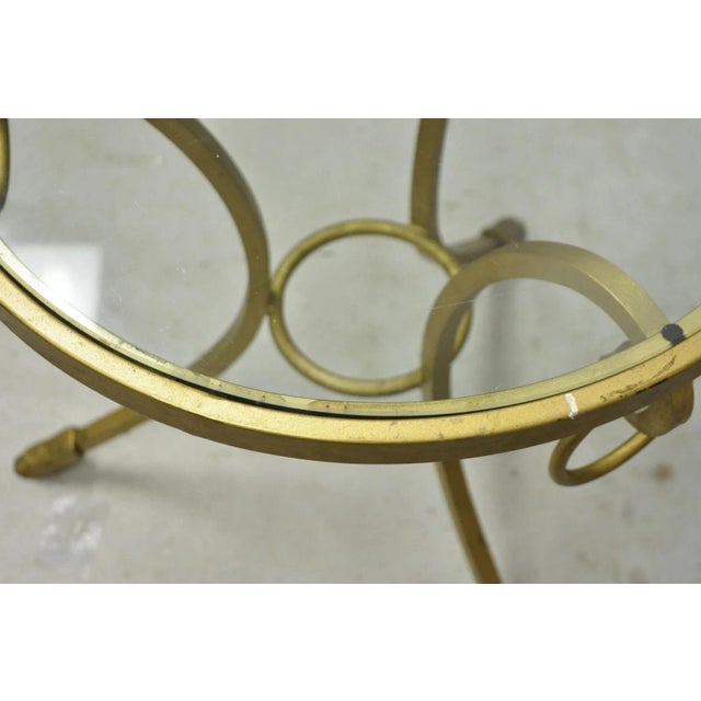 Metal Late 20th Century Italian Neoclassical Style Gold Hoof Foot Round Occasional Side Table For Sale - Image 7 of 12