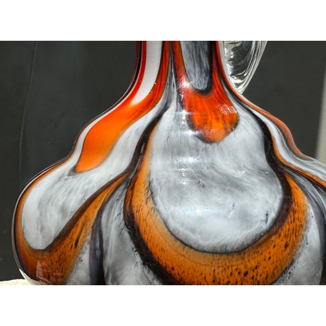 1960s Large Murano Opaline Glass Pitcher Vase by Vetreria Barbieri, Italy, 1970s For Sale - Image 5 of 18