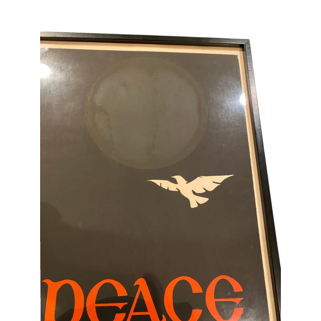 1960s 1967 Thomas W. Benton Signed Peace Silkscreen Poster Vietnam Anti War Art Framed For Sale - Image 5 of 7