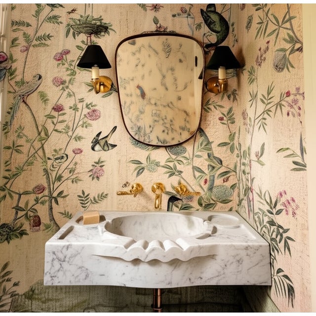 Not Yet Made - Made To Order Carved Carrara Floating Sink For Sale - Image 5 of 5