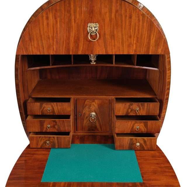 Amsterdam Lyre Secretary in Mahogany on Oak, 1870s For Sale - Image 6 of 14