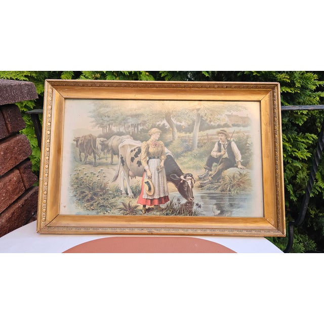 Wood Unknown, Before the Wedding, 1890s, Oleograph, Framed For Sale - Image 7 of 8
