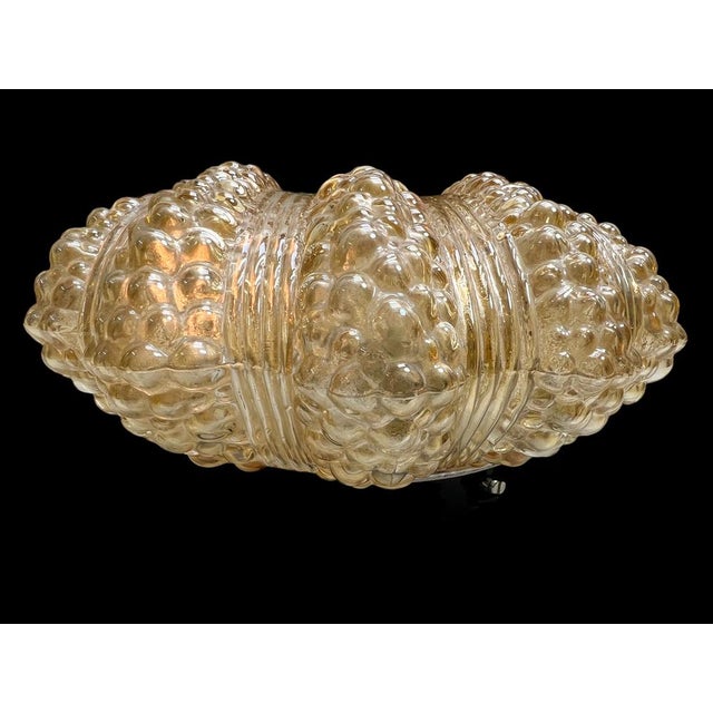 Mid-Century Modern Amber Bubble Glass Flush Mount in the style of Helena Tynell, 1960s For Sale - Image 3 of 15