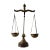 1970s Vintage Etched Brass Scales of Justice, Display, Apothecary Hand Painted Details For Sale