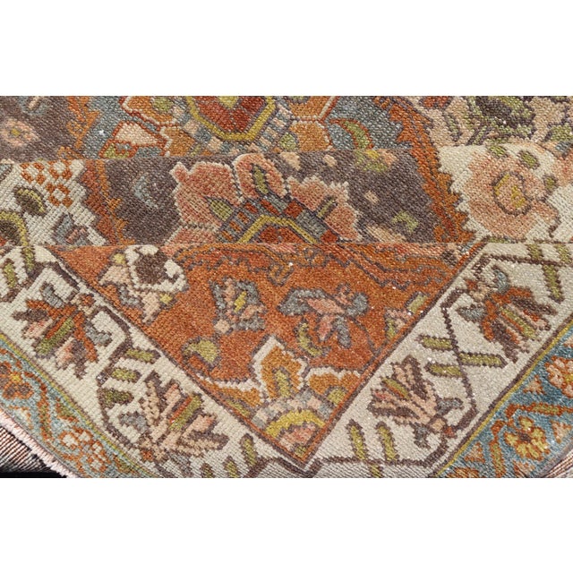 Antique Persian Bakhtiari Gallery Rug With Garden Design and Rust Field For Sale - Image 11 of 12