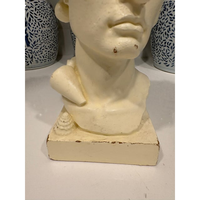 Mid 20th Century Vintage Coastal Neoclassical Wax Candle Bust With Seashells For Sale - Image 5 of 10