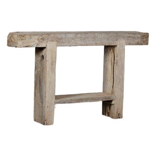 Reclaimed Teakwood Rustic Console Table For Sale