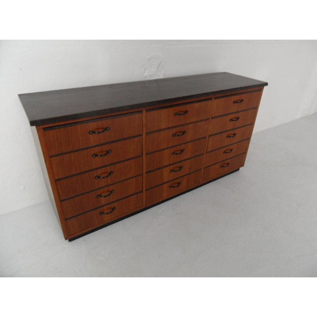 Maroon Mid-Century Shop Filing Cabinet with Drawers, 1950s For Sale - Image 8 of 13