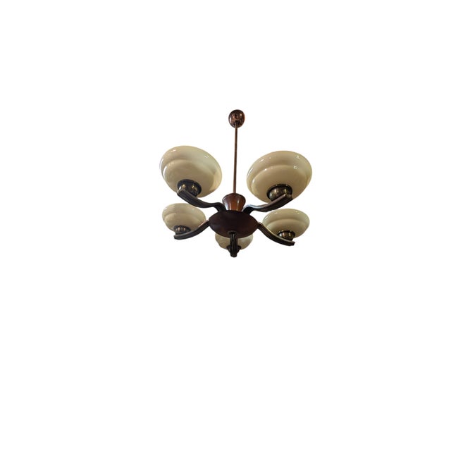 Five Arm Pendant Light by Paaavo Tynell for Oy Taito Ab, 1940s For Sale - Image 9 of 15