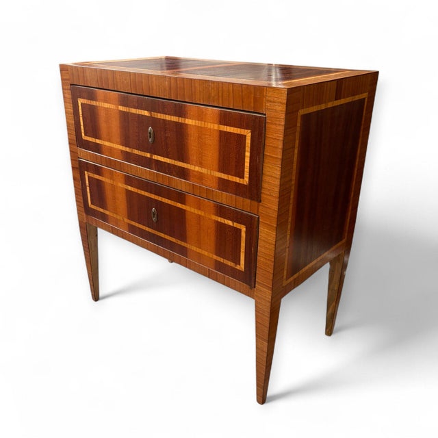 Italian wooden chests of drawers or bedside tables in the Neoclassical style. Dating from the late 19th and early 20th...