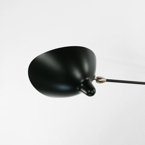 Mid-Century Modern Black Three Fixed Arms Spider Ceiling Lamp by Serge Mouille For Sale - Image 4 of 9