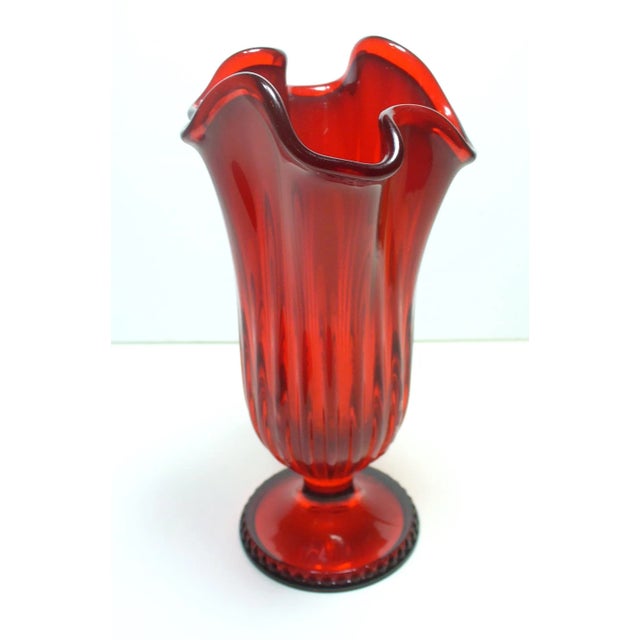 Mid 20th Century Red Art Glass Deco Vase For Sale - Image 9 of 9
