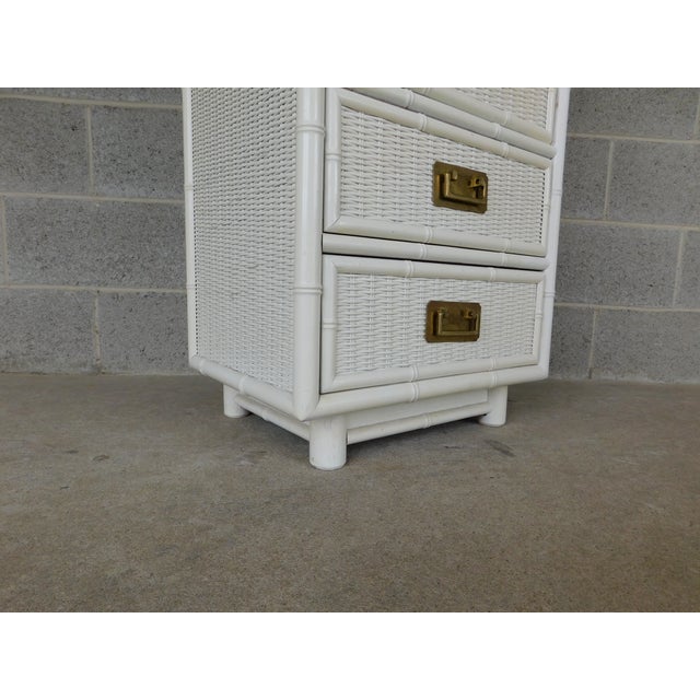 Faux Bamboo Campaign Style Lingerie Chest Wicker Coastal Style For Sale In Philadelphia - Image 6 of 11