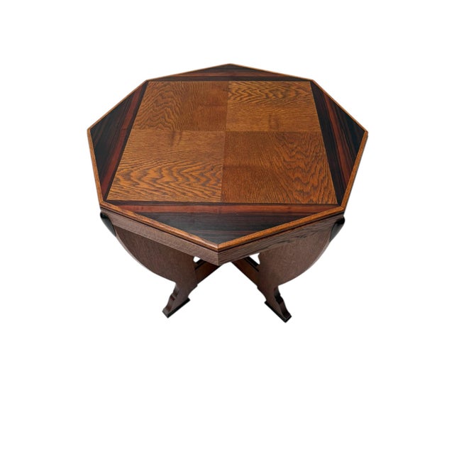 Art Deco Amsterdamse School Coffee Table in Oak, 1920s For Sale - Image 3 of 14