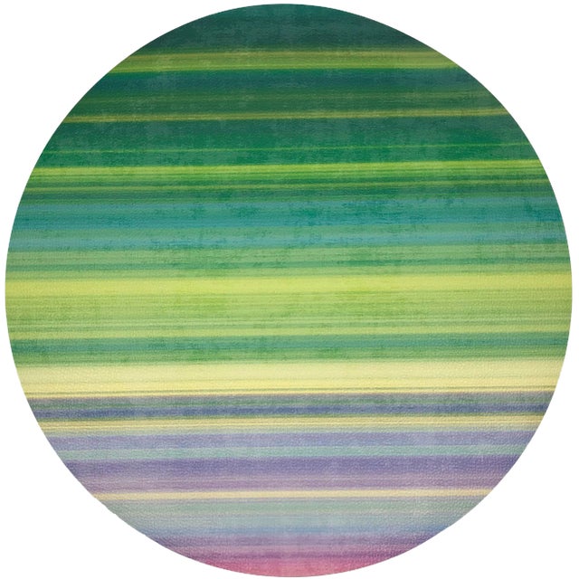 Nicolette Mayer Gradient Greens 16" Round Pebble Placemats, Set of 4 For Sale