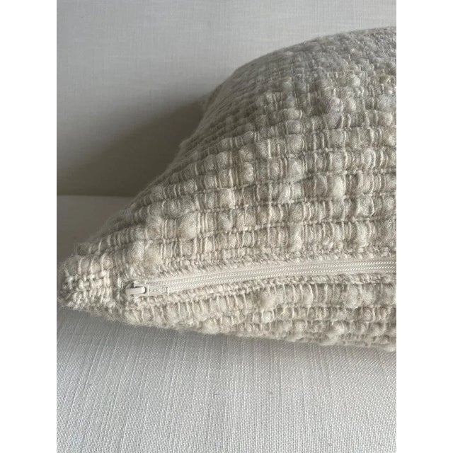 Adriana Natural Organic Hand Made Wool Pillow With Down Insert For Sale In Los Angeles - Image 6 of 8