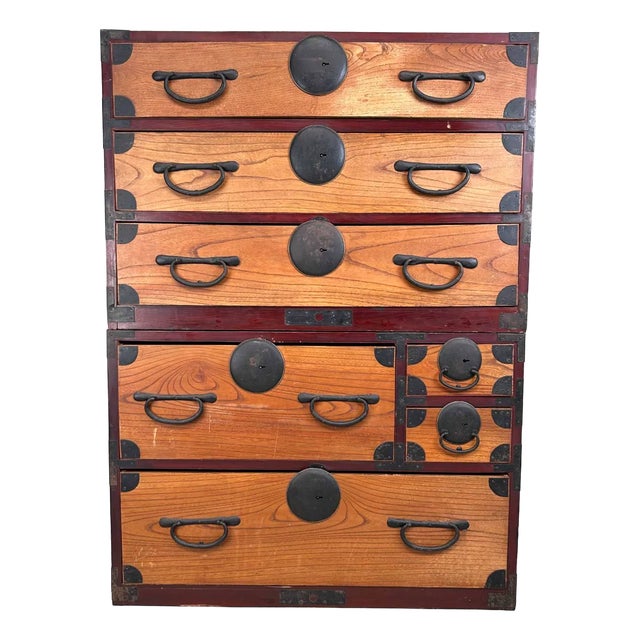 Japanese Traditional Tansu Storage Chest, 1890s For Sale