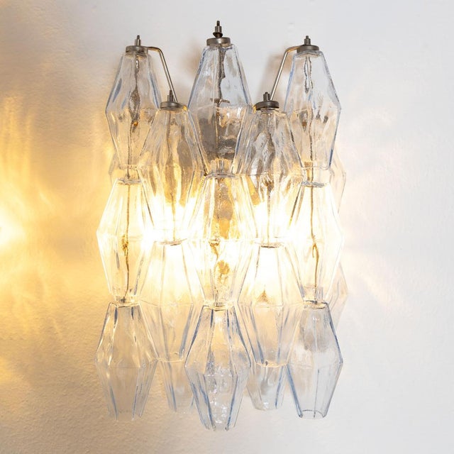 Glass Wall Light from Venini Poliedri, 1960s, Set of 2 For Sale - Image 9 of 11