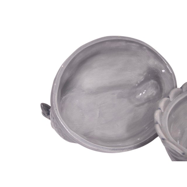 Gray Ceramic Farmhouse Hen Bowl For Sale - Image 4 of 6