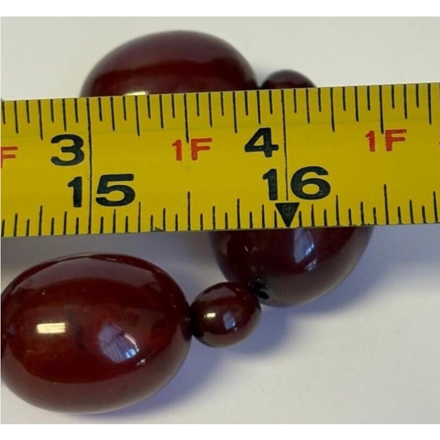 Art Deco Faturan Cherry Amber Bakelite Bead Necklace 88 Grams For Sale In Las Vegas - Image 6 of 6