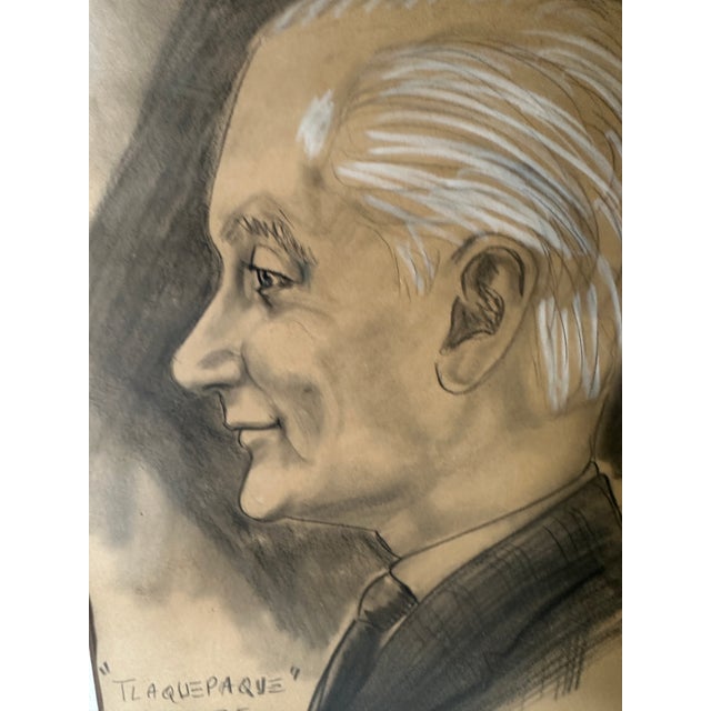 Drawing/Sketching Materials 1970s Signed and Framed Tlaquepaque Pastel Drawing For Sale - Image 7 of 8