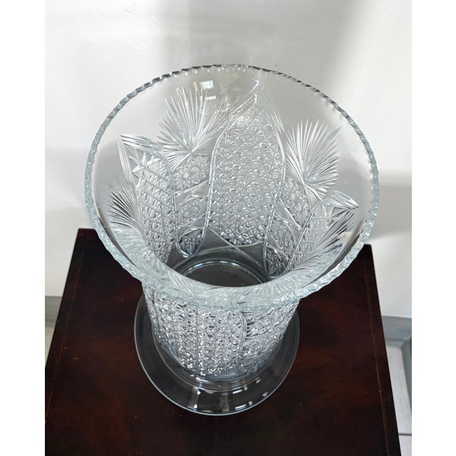 Stunning American Brilliant Period (ABP) cut glass umbrella stand or large vase. Excellent condition.