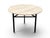 This refined round table stands out for its elegant veined marble top in warm beige and cream tones, characterized by...