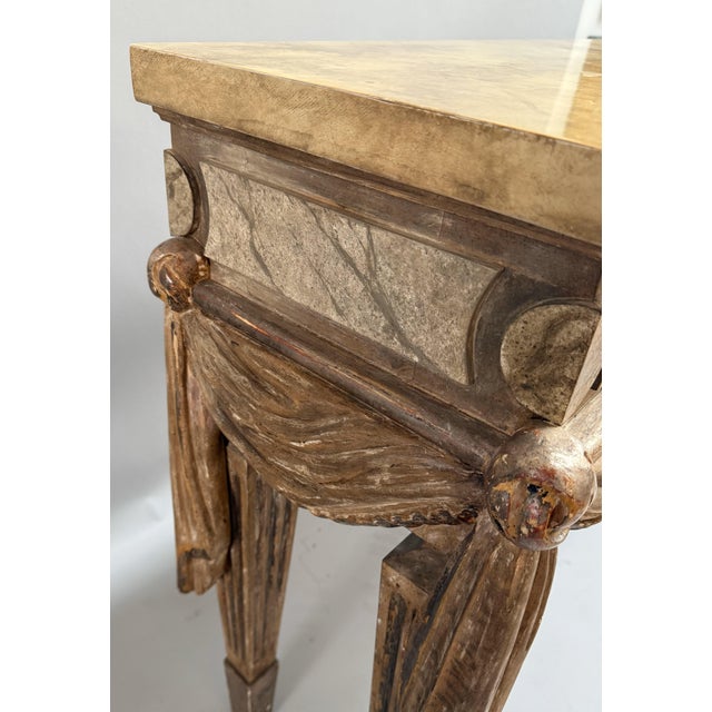 Early 20th Century Neoclassical Carved and Painted Italian Console Table For Sale - Image 10 of 12