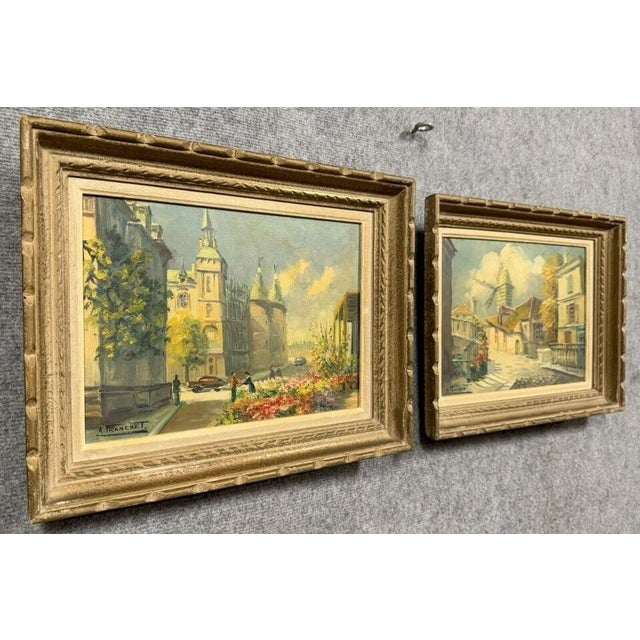 André Franchet, Views of Paris, 1940, Oil on Canvas, Set of 2, Framed For Sale - Image 7 of 7