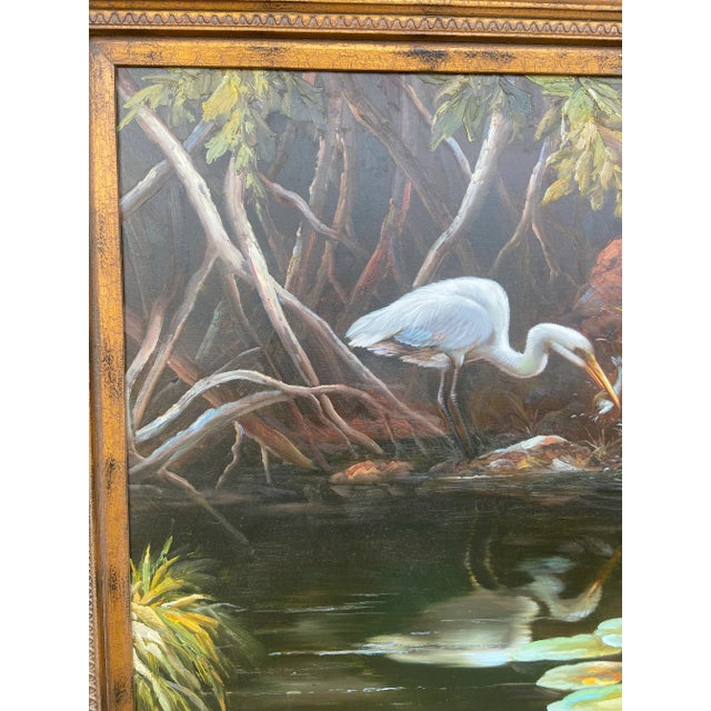 Mid 20th Century Bird Oil on Canvas Painting Signed Vandenberg For Sale - Image 10 of 13