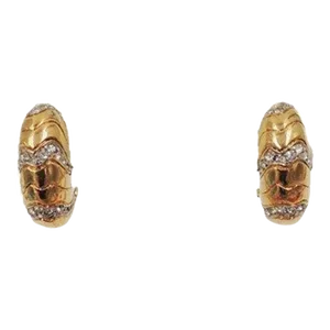 Vintage Adolfo for Jomaz Half Hoop Rhinestone Clip Earrings - 2 Pieces