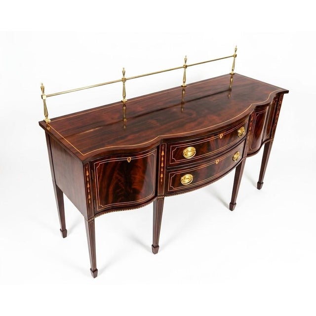 Stickley Federal Mahogany Sideboard W. Brass Gallery For Sale - Image 13 of 18