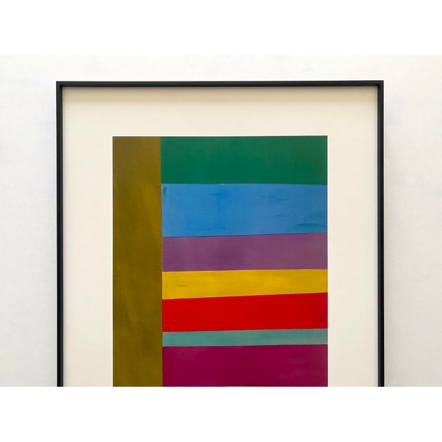 This Jack Bush Estate very rare vintage 2014 Modernist offset lithograph print custom framed Abstract Expressionist museum...