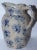 Rustic 19th Century Lady Liberty Blue Sponge Ware Pitcher For Sale - Image 3 of 9