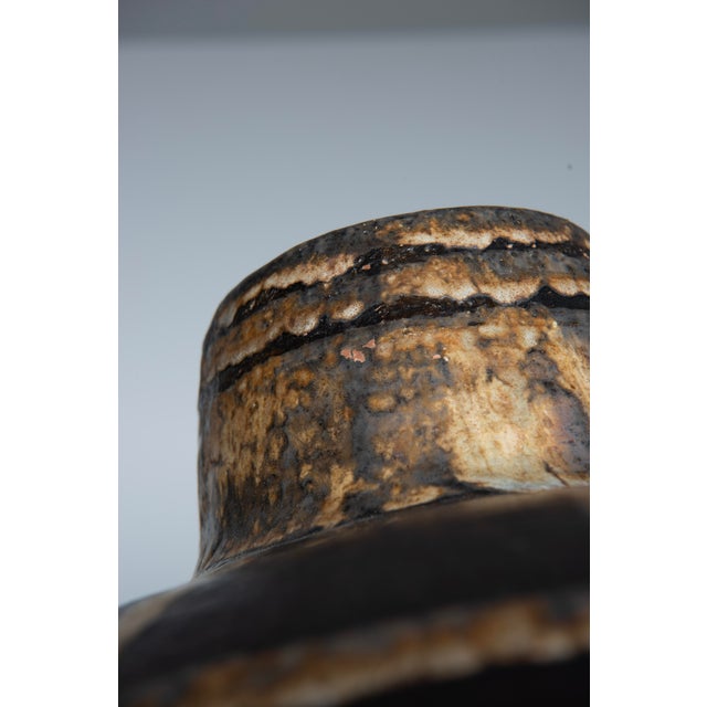 Brown German Ceramic Vase by Gerhard Liebenthron, 1964 For Sale - Image 8 of 12