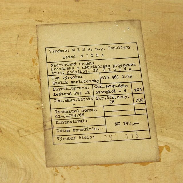 Long Walnut & Oak Coffee Table, Czechoslovakia, 1960s For Sale - Image 11 of 11