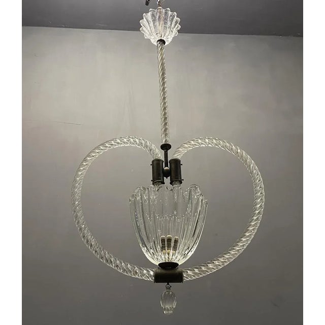 1950s Art Deco Murano Glass Lamp by Ercole Barovier, 1950s For Sale - Image 5 of 10