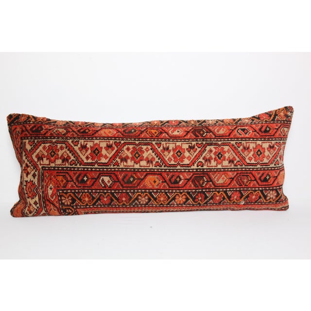 Beige Antique Persian Melahir Cushion Cover – Handwoven 15" X 32" For Sale - Image 8 of 11