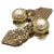 This is a pair of Whiting & Davis pearl and gold mesh drop earrings. These Art Deco style gold-tone clip back earrings...