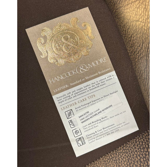Vintage Hancock & Moore Gray Leather Bergere Chair For Sale - Image 12 of 13
