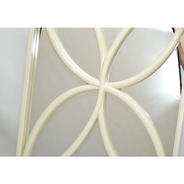 1970 Faux Bois Hand Carved Wood Wall Mirror Hollywood Regency Off-White, Italy For Sale In Miami - Image 6 of 12