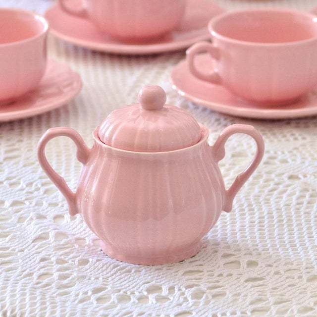 Ceramic Earthenware Coffee Service from Salins-Les-Bains, 1930s, Set of 15 For Sale - Image 7 of 13