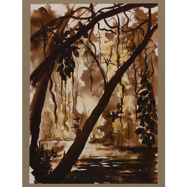 Jacques Noury, Below, Watercolor For Sale - Image 4 of 4