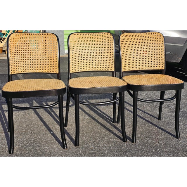 Josef Hoffman for Fmg Poland Ebonized and Caned Side Chair For Sale - Image 12 of 12